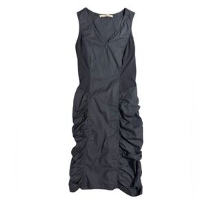 XCVI Wearables Raymond Sleeveless Dress Ruched Grey Black Size Small